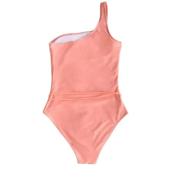 NWT Cupshe Coral One-Shoulder Swimsuit. Size Large. - Picture 5 of 6